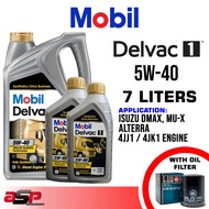 MOBIL 5W-40 Delvac 1 Fully Synthetic Diesel Oil 7 Liters for Isuzu MU-X, DMAX 4JJ1 / 4JK1 Engine