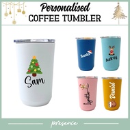 Personalised Christmas Coffee Tumbler with name | Customised Xmas Tumbler Christmas Gift