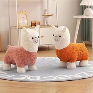 Cute alpaca seat alpaca stool plush creative lamb stool cartoon children's sofa stool home living ro
