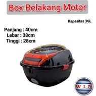 WIN BOX MOTOR 36L BOX BELAKANG MOTOR BOX HELM MOTOR BELAKANG TOURING BARANG UNIVERSAL BOX BAGASI
