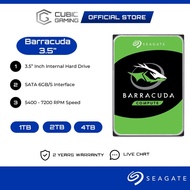 Seagate Internal Hard Disk Barracuda 3.5" Hard Drive HDD SATA 5400RPM/7200RPM for PC (4TB/3TB/2TB/1T