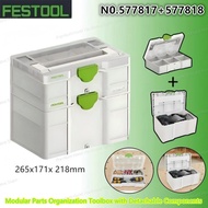 FESTOOL 577817+577818 Mini Third Generation Detachable Tool Box, Dual-Layer Design for Hand Carrying