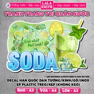 Waterproof Soda Wall Sticker Soda Decal Pre-glued/Plastic Laminated, Shop Decoration Decal F44-19