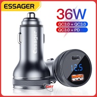 ESSAGER Car Charger Fast Charging PD QC 3.0 USB Type C Port 36W - ECCPQ-JG0G