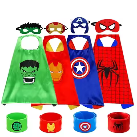 3-12Y Kids Superhero Cosplay Capes Kids Cartoon Bracelet Toys Movie Characters Costume Halloween Chr