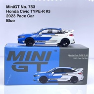 MiniGT No. 753-L Honda Civic Type R 3 2023 Pace Car Blue