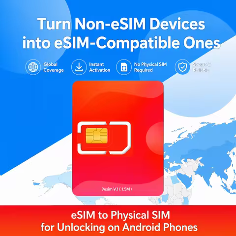 9esim V3 Physical eSIM Write Card for Unlocked Mobile Phones Unlimited Profile Download STK Menu Com