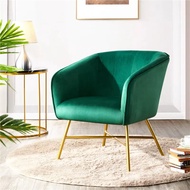 Velvet Club Accent Chair, Green Lounge Sofa Chairs For Living Room Bedroom, Elegant In Appearance, Adjustable Footpads