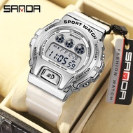 SANDA Waterproof Hand Lamp Luxury Digital Multifunctional Men's Watch 2127-2
