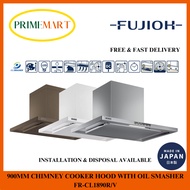 FUJIOH FR-CL1890R/V 900MM MADE IN JAPAN CHIMNEY COOKER HOOD WITH OIL SMASHER - 3 YEAR FUJIOH WARRANTY + FREE DELIVERY