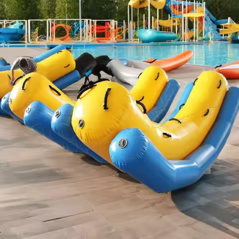Swimming pool toys children's rocker floating inflatable water banana seesaw 2MX1.2M 3MX1.2M