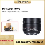 7artisans 7 artisans MF 50mm F0.95 APS-C Large Aperture Lens for Sony E a6600/Canon EOS-M/Fuji FX X-S10 /Nikon Z Z50 /Micro 4/3