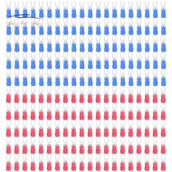 200pcs 16-14 AWG Red Blue Wire Connector Insulated Fork Terminal #4