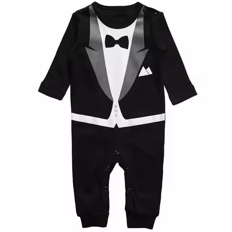 Baby Boy Clothes Spring Autumn Cotton Formal Romper Gentleman Outfit Newborn One-Piece Clothing Hand