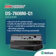 HIKVISION NVR DS-7608NI-Q1 8 CHANNEL SUPPORT 4K/8MP