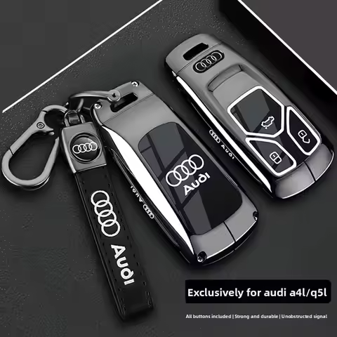 Leather Car Key Case Cover For Audi A4L A5 Q7 TT TTS A3 A4 B9 A6 A7 4K A8 E-tron Q5 Q8 C8 D5 SQ8 Car