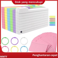 300 Pack Index Cards, 3inch X 5inch Ruled Index Cards with Ring, Colored Lined Flash Cards, Both Sid