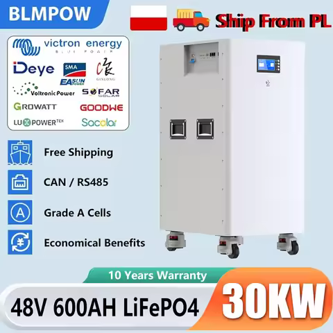 LiFePO4 48V 100AH 300AH 600AH Battery Pack 51.2V 30KW Lithium Solar Battery 6000+ Cycle With 16S 200