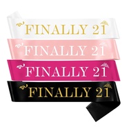 FINALLY 21 Birthday Sash Birthday Party Decoration Party Favors  for Men and Women