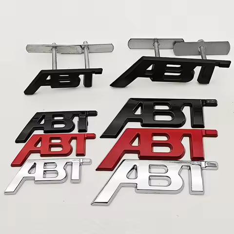 3D Metal Logo ABT Emblem Car Trunk Front Grille Badge For T6 S5 RS7 C8 Q8 RS6 SQ5 Q5 Q7 RS4 A3 8V A6