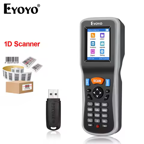 Eyoyo Upgraded Handheld Data Collector 1D Laser Wireless Barcode Scanner 2.2 Inch TFT Screen Invento
