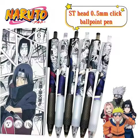 New Naruto anime merchandise cartoon quiz pen ST0.5mm quick-dry retractable gel pen student exam pen