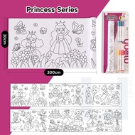 Tranh tô màu dán tường dài 3m kèm màu tô cho bé