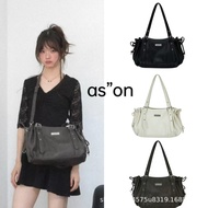 2025ason Light Luxury Retro Drawstring Baguette Bag Niche One-Shoulder Underarm Portable Casual Fema