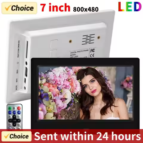 7 Inch HD Digital Photo Frame 800x480 LED Smart Electronic Photo Album LCD Photo Frame MP3 MP4 Music