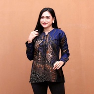 batik couple modern blouse batik kemeja batik lengan pendek hem batik - blouse 2 m