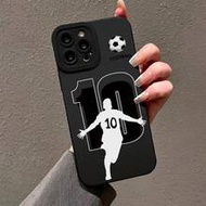 This High-Quality, Straight-Edged, Player Number 10 Silhouette Soccer-Themed, Drop-Proof, Painted Ph