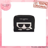 Pre-order: Karl Lagerfeld Paris Logo Zip-Around Wallet in Black