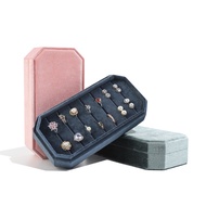 Velvet Jewelry Storage Box Ring Earring Box Multi-position Ring Storage Tray Jewelry Display Earring