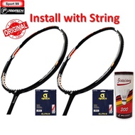 Apacs Versus 20 Install Elite III String + JX 300 Shuttlecock Ori Badminton Racket -Blk Matt(2pcs)【FREE INSTALL STRING】