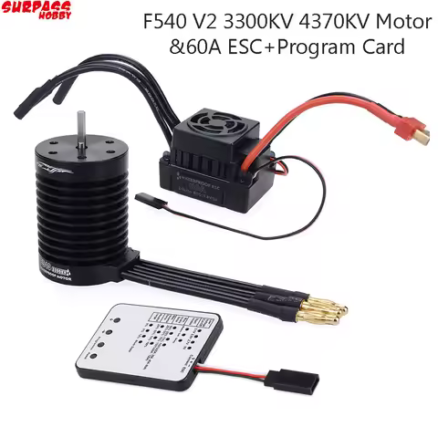 RC Waterproof F540 V2 3300KV/4370KV Sensorless Brushless Motor & 60A Brushless ESC+ Program Card For