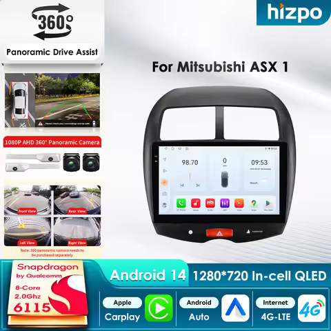 Hizpo for Snapdragon Android Car Multimedia Player For Mitsubishi ASX 1 2010-2018 GPS Carplay Autora