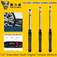 KOOLIWEI KB4‑200BN/340BN/400BN Digital Torque Wrench 1/2" 10‑400N.m ±2% 999Mem Auto Heavy Machinery 