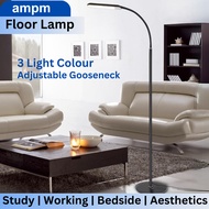 LED Floor Lamp Multi Brightness Dimmable, Gooseneck USB Standing Light Aesthetic Lamp Mahjong Table Light Bedside Lamp