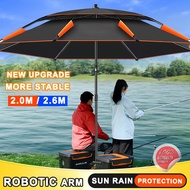 2.0M/2.6M Large Fishing Umbrella Adjustable Beach Sun Shade Camping Umbrella Patio Parasol Thickened