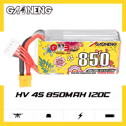 GAONENG GNB 4S 15.2V 850mAh HV 120C LiPo Battery Cinelog Cinewhoop Spare RC Parts Airplane Racing FP