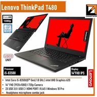 LENOVO THINKPAD T480/T480s/T580 LAPTOP (1 YEAR WARRANTY T&C) Core i5/i7 8th Gen 14"Display UPTO 32GB