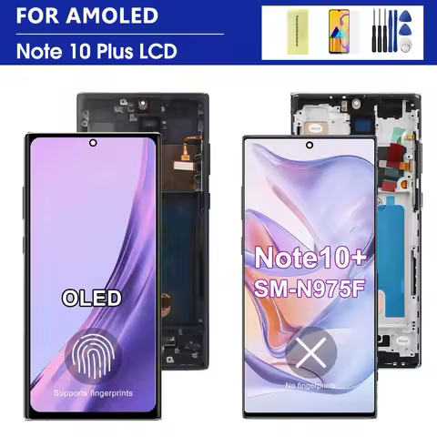 AMOLED / TFT Note 10 Plus Screen Assembly for Samsung Note10+ N975F Lcd Display Touch Screen with Fr