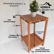 2-tier Wooden Shelf || Multipurpose Wooden Shelf || Display Rack || Minimalist Wooden Shelf