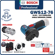 BOSCH GWS12V-76 12V Battery Cordless Angle Grinder 76mm GWS 12-76V-EC Bossku