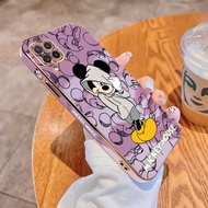 For Samsung Galaxy A22 M22 A42 M42 A12 M12 4G 5G Casing Cartoon Mickey Mouse Plated Phone Soft Cover Phone Case