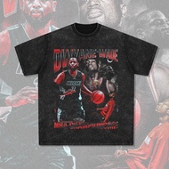 < Xinruyi > Washed Distressed T American Retro Short-Sleeved Wade Dwyane Printed Long-Sleeved T-Shir