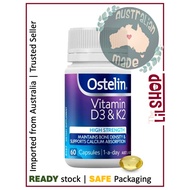Ostelin High Strength Vitamin D3 & K2 60 Capsules - Australian Made and Halal Certified - 100% Origi