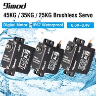 (Free Gift-25T Metal Servo Arm)9IMOD Waterproof Brushless Servo 45KG 35KG 25KG Metal Gear HV Digital Servo for RC Car Boat Robot DIY for Arrm Kraton EXB