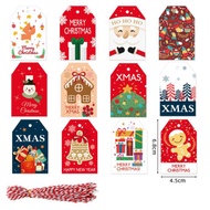 (8pcspack/48pcs Tag 50pcsRope) Christmas SERIES gift tag decoration MerryChirstmas tag holiday card