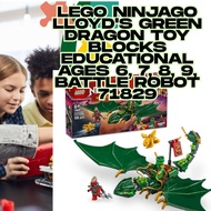 LEGO Ninjago Lloyd's Green Dragon Toy Blocks Educational Ages 6, 7, 8, 9, Battle Robot 71829